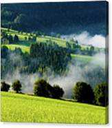Misty Valley In Austria Canvas Print