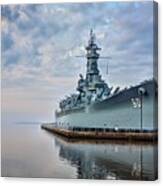 Mobile Bay And The Uss Alabama Canvas Print