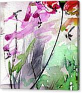 Modern Floral Poppy Pods 1 Canvas Print