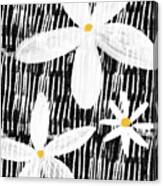 Modern White Flowers- Art By Linda Woods Canvas Print