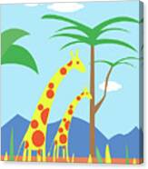 Mom And Me Giraffes Canvas Print
