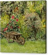 Monet's Garden Wheelbarrel Canvas Print