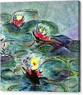 Monet's Lilies On Pond Canvas Print