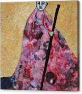 Monk With Walking Stick Canvas Print