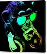 Monkey DJ Neon Light Canvas Print