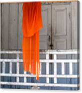 Monk's Robe Hanging Out To Dry, Luang Prabang, Laos Canvas Print