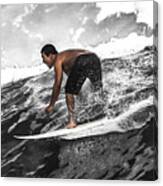Monochrome Surfin' Canvas Print
