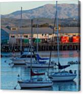 Monterey Wharf At Sunset Canvas Print