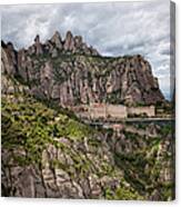 Montserrat Mountains And Monastery In Spain Canvas Print