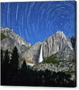 Moonbow And Startrails Canvas Print