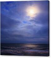 Moonlight On The Ocean At Hatteras Canvas Print