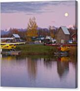 Moonrise At Lake Hood Canvas Print