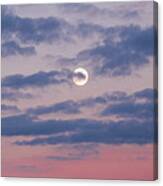 Moonrise In Pink Sky Canvas Print