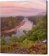 Morning Mist At Owl's Bend Canvas Print