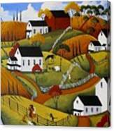 Morning News - A Folk Art Original - Artist - Folkartmama Canvas Print