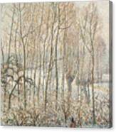 Morning Sunlight On The Snow Eragny Sur Epte Canvas Print