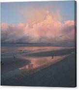 Morning Walk On The Beach Canvas Print