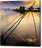 Morning With Fishermen Canvas Print