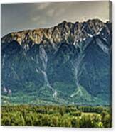 Mount Currie In The Enchanting Pemberton Valley With Double Rainbow Canvas Print