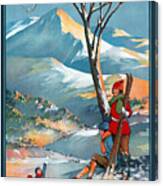 Mount Kosciusko Vintage Travel Poster Restored Canvas Print