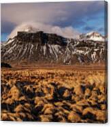 Mountain And Land, Iceland Canvas Print