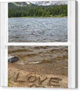 Mountain Lake Window Of Love Canvas Print