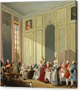Mozart Giving A Concert In The Salon Des Quatre-glaces Au Palais Dutemple Canvas Print