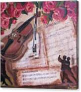 Music And Roses Canvas Print