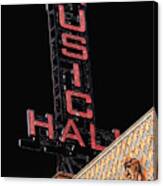 Music Hall Sign Canvas Print