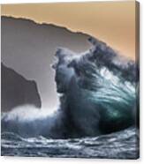 Napali Coast Hawaii Wave Explosion Iii Canvas Print