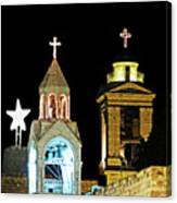 Nativity Church Lights Canvas Print
