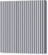 Navy White And Grey Vertical Stripes Canvas Print