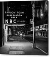 Nbc Studios Rockefeller Center Nyc Black And White Canvas Print