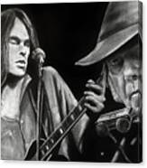 Neil Young And Neil Old Canvas Print