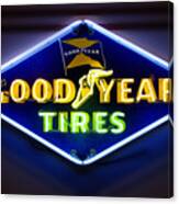Neon Goodyear Tires Sign Canvas Print