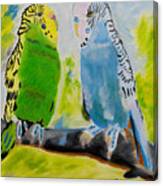 Aloha And Tweetles Parakeets Canvas Print
