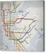 New York City Subway Map Canvas Print