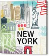 New York Cityscape- Art By Linda Woods Canvas Print