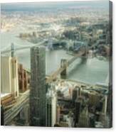 New York View Of East River Canvas Print
