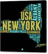 New York Word Cloud Map 1 Canvas Print