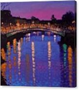 Nighttown Ha Penny Bridge Dublin Canvas Print