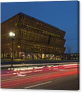 Nmaahc And Traffic Light Trails Ii Canvas Print