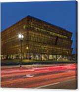 Nmaahc And Traffic Light Trails Iii Canvas Print