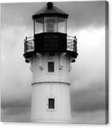North Canal Lighthouse Bw Canvas Print