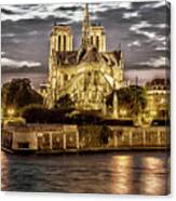 Notre Dame De Paris In Gold Canvas Print