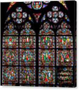 Notre Dame Stained Glass And Silhouette Canvas Print