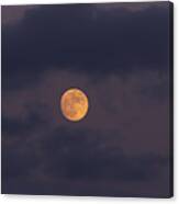November Full Moon With Plane Canvas Print