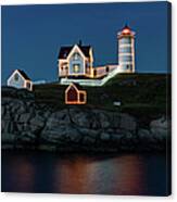 Nubble Lighthouse Christmas In July Canvas Print