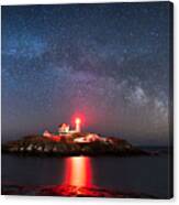 Nubble Lighthouse Milky Way Pano Canvas Print