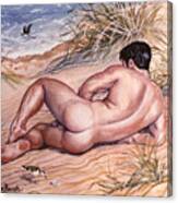 Nude On Dunes Canvas Print